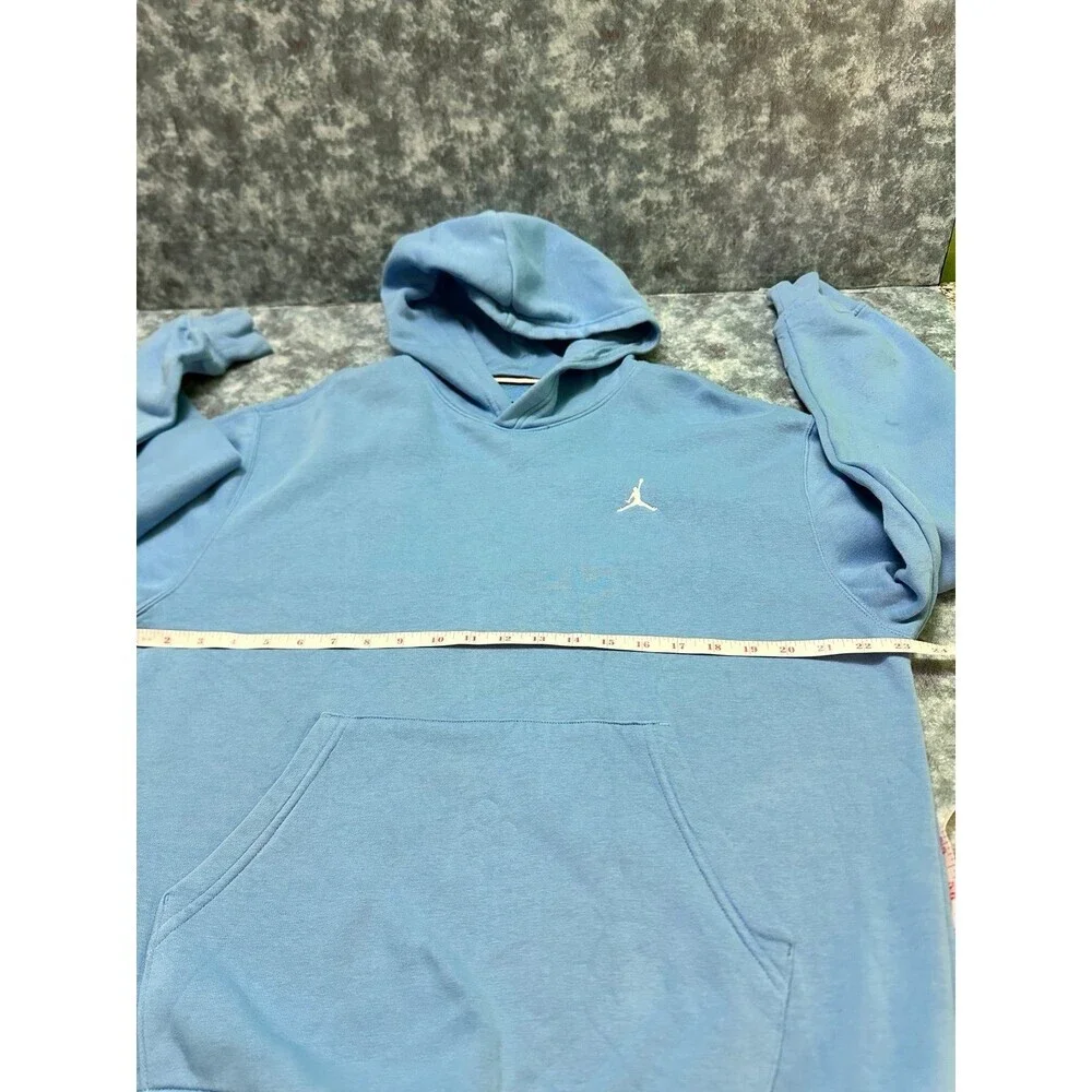 Jordan Light Blue Hoodie with Red Jumpman Logo M